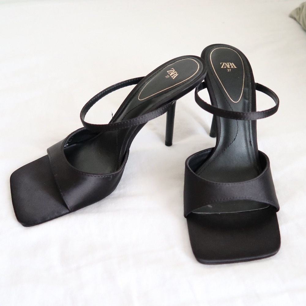 Zara Square Toe Sandal Heels